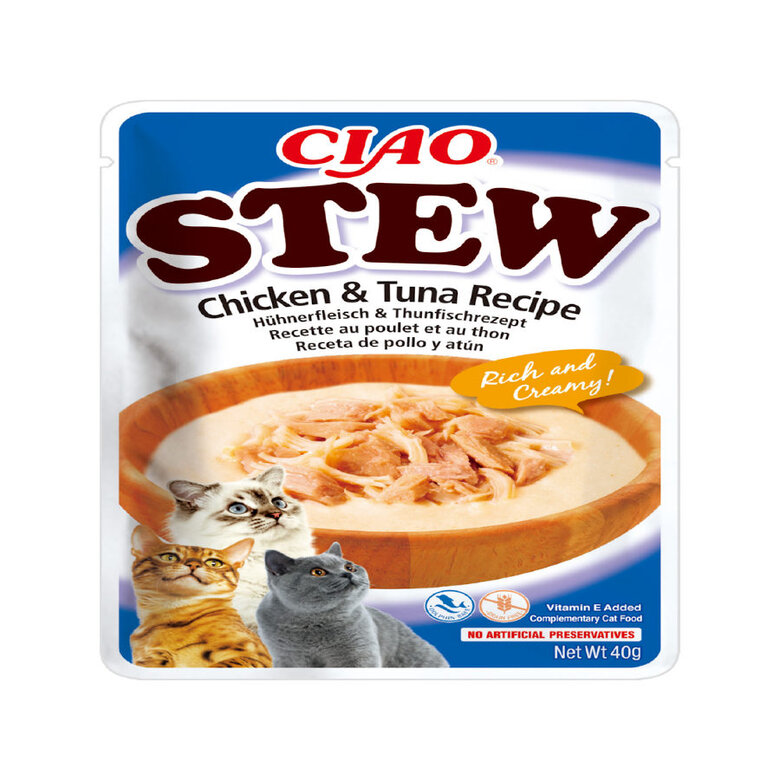 Churu Stew Estofado de Pollo y Atún sobre para gatos, , large image number null